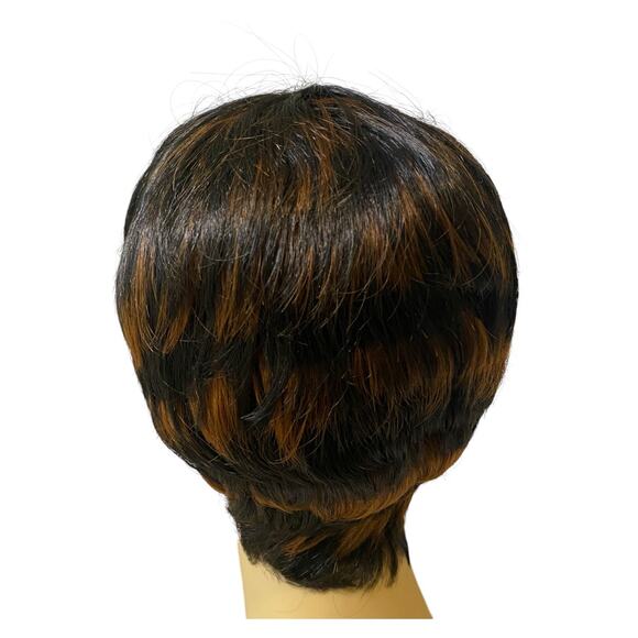 Off Black Copper Synthetic Boy Cut Pixie Everyday Wig FS1B/30 NWT - A959 - Picture 13 of 13